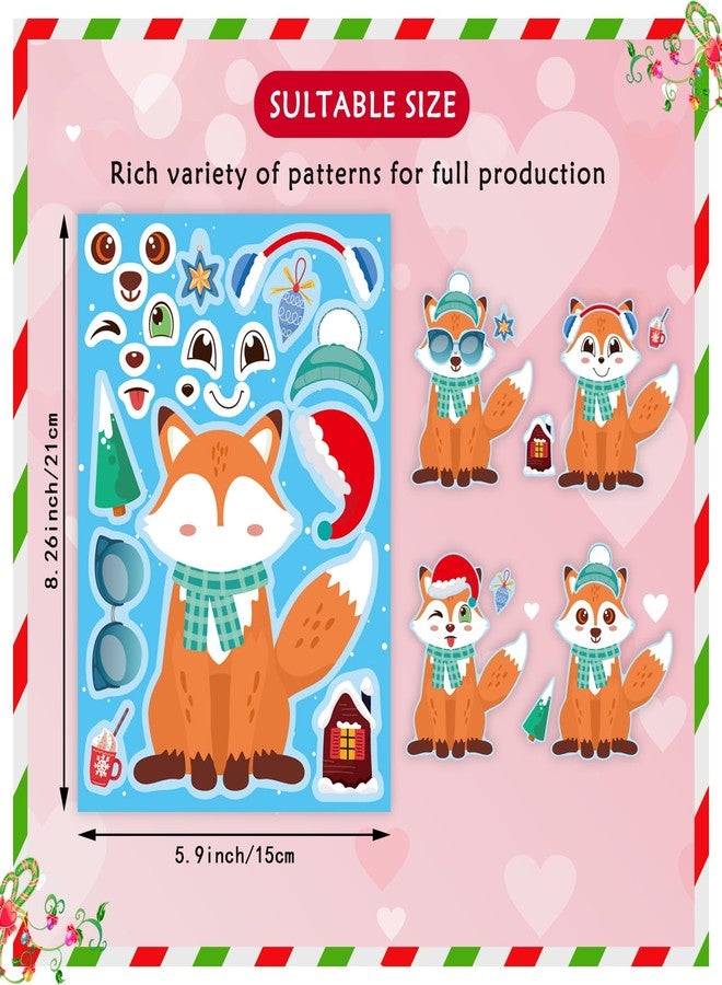 DUJAA 24 Sheets Winter Stickers for Kids Toddlers, Make-a-face Sticker Make Your Own Stickers 8 Designs of Animal Owl Penguin Snowman Bear Sticker Party Decorations Supplies - Image 3